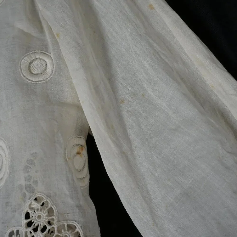 Vintage Edwardian Embroidered Sheer Lace Two-Piece Set – XS/S - Picture 13 of 16